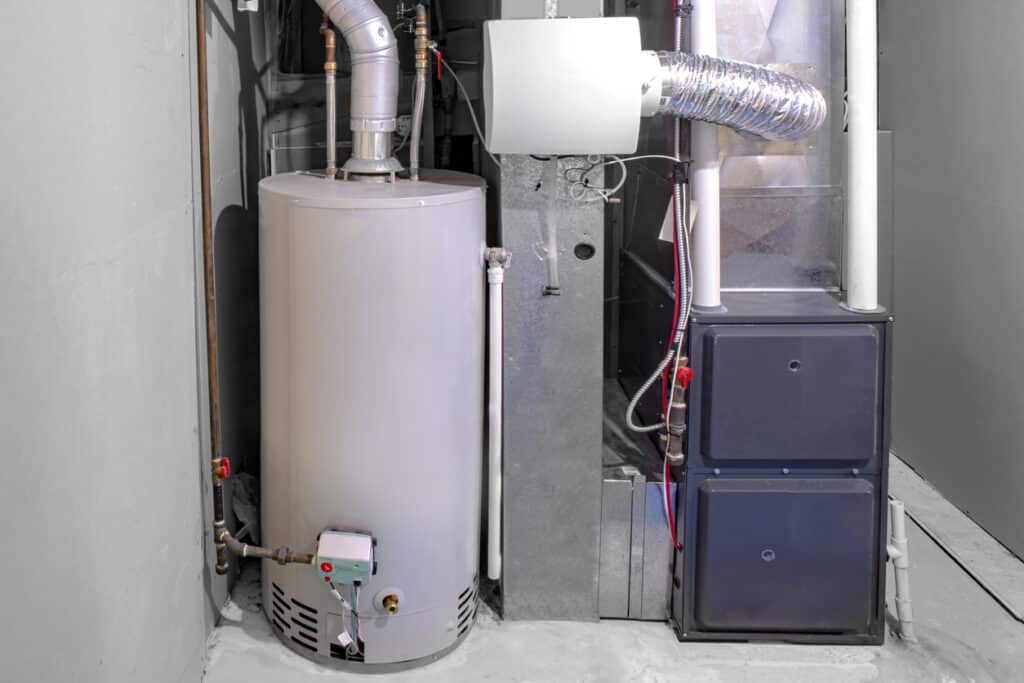 furnace with a water heater